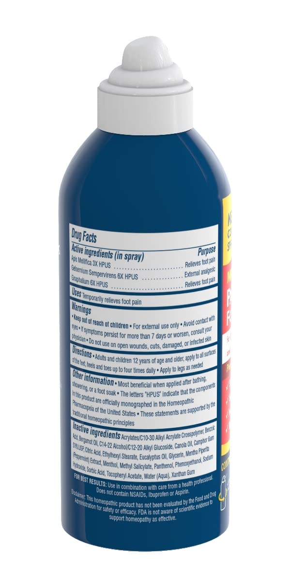 MagniLife Pain Relief Foot Spray shown in nighttime routine for improved foot comfort.