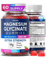 Raspberry Magnesium Glycinate Gummies 400mg box – 60-count
