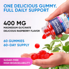 Nutrition facts panel for Magnesium Glycinate Gummies 400mg