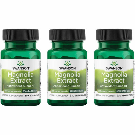 Magnolia Bark 200mg capsules in a 3-pack hero image