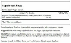 Close-up of Magnolia Bark 200mg capsule