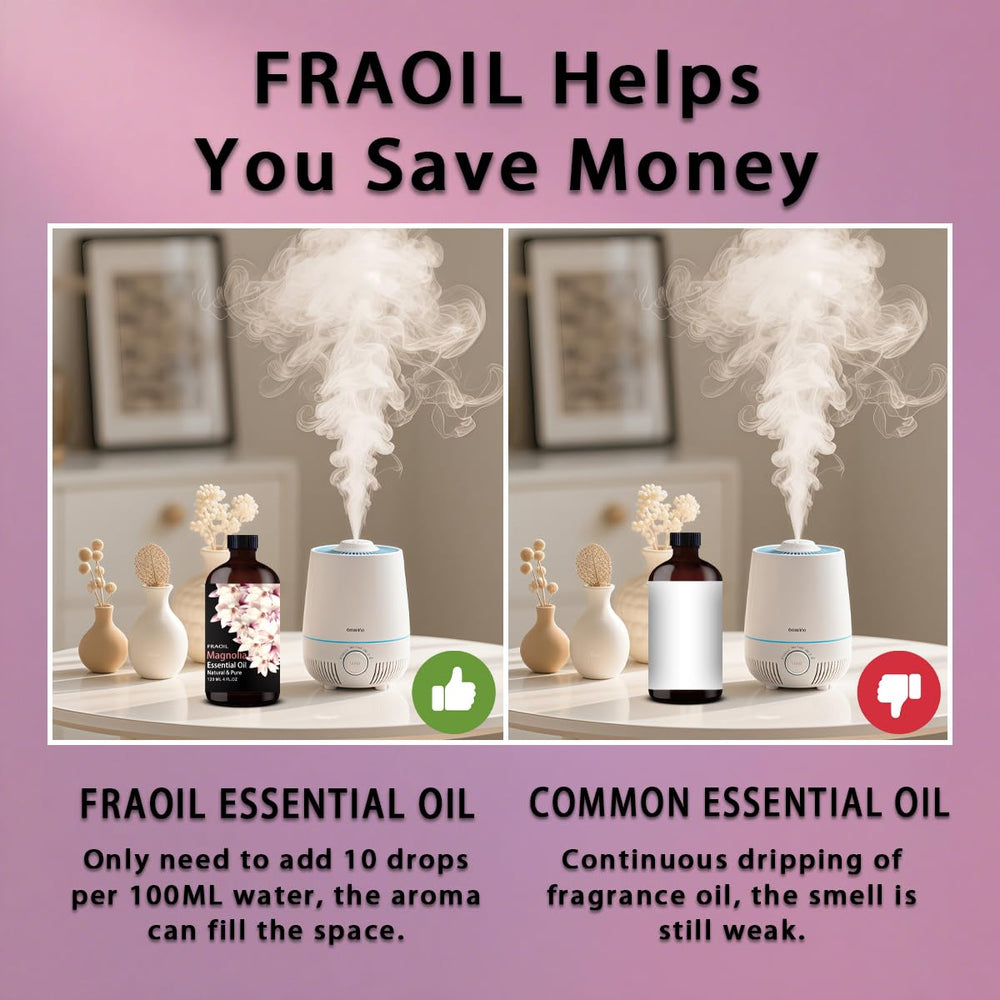 Lifestyle scene with Magnolia essential oil diffuser in a relaxing room