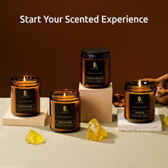 Elegant candle gift set box for Magnolia & Sandalwood