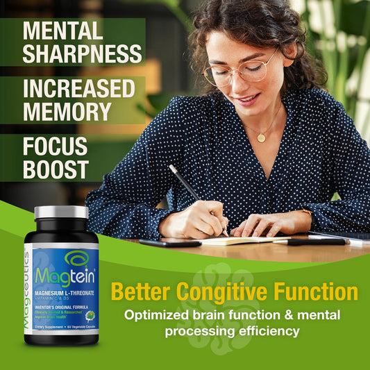 Brain health concept with Magtein bottle