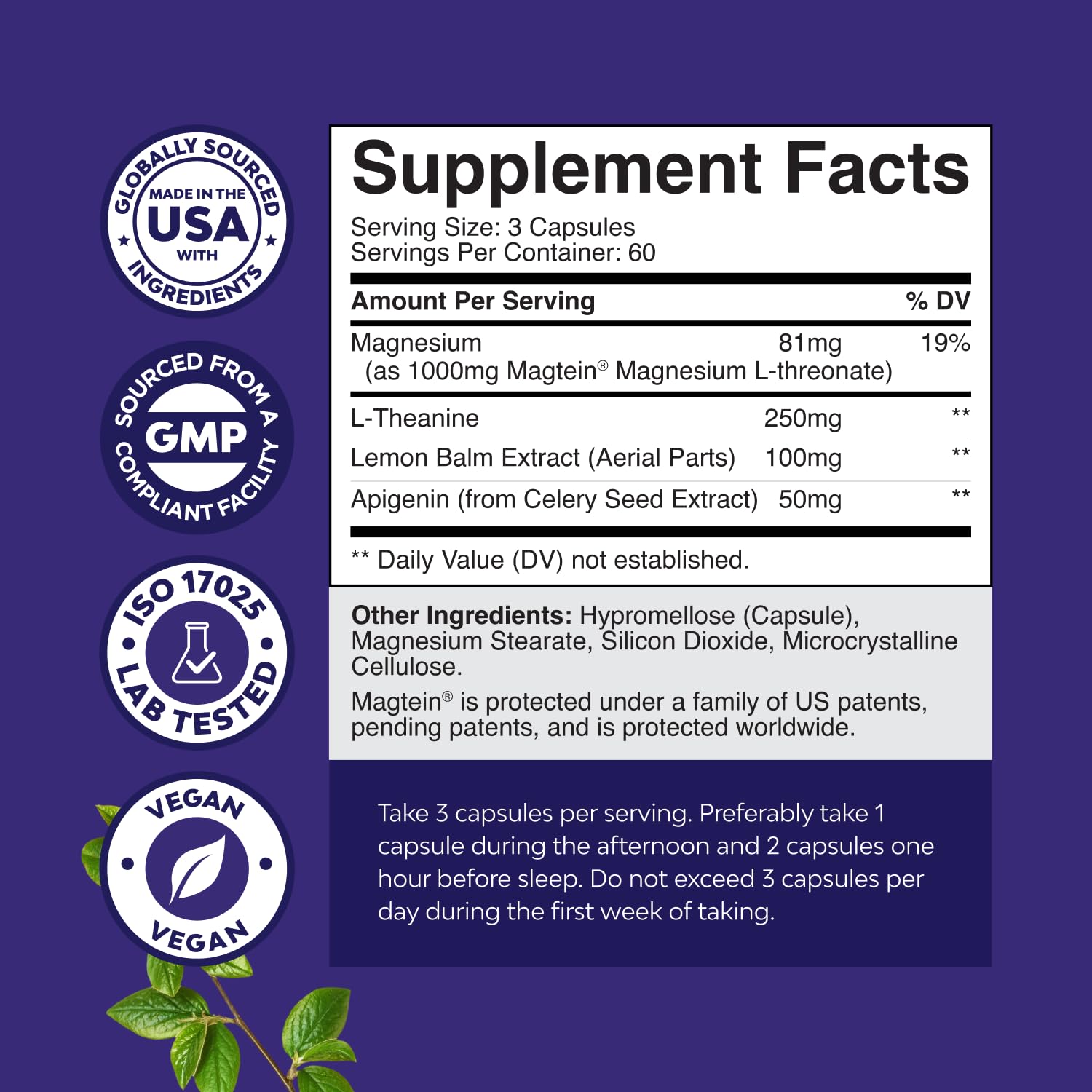 Magtein L-Threonate sleep support capsules