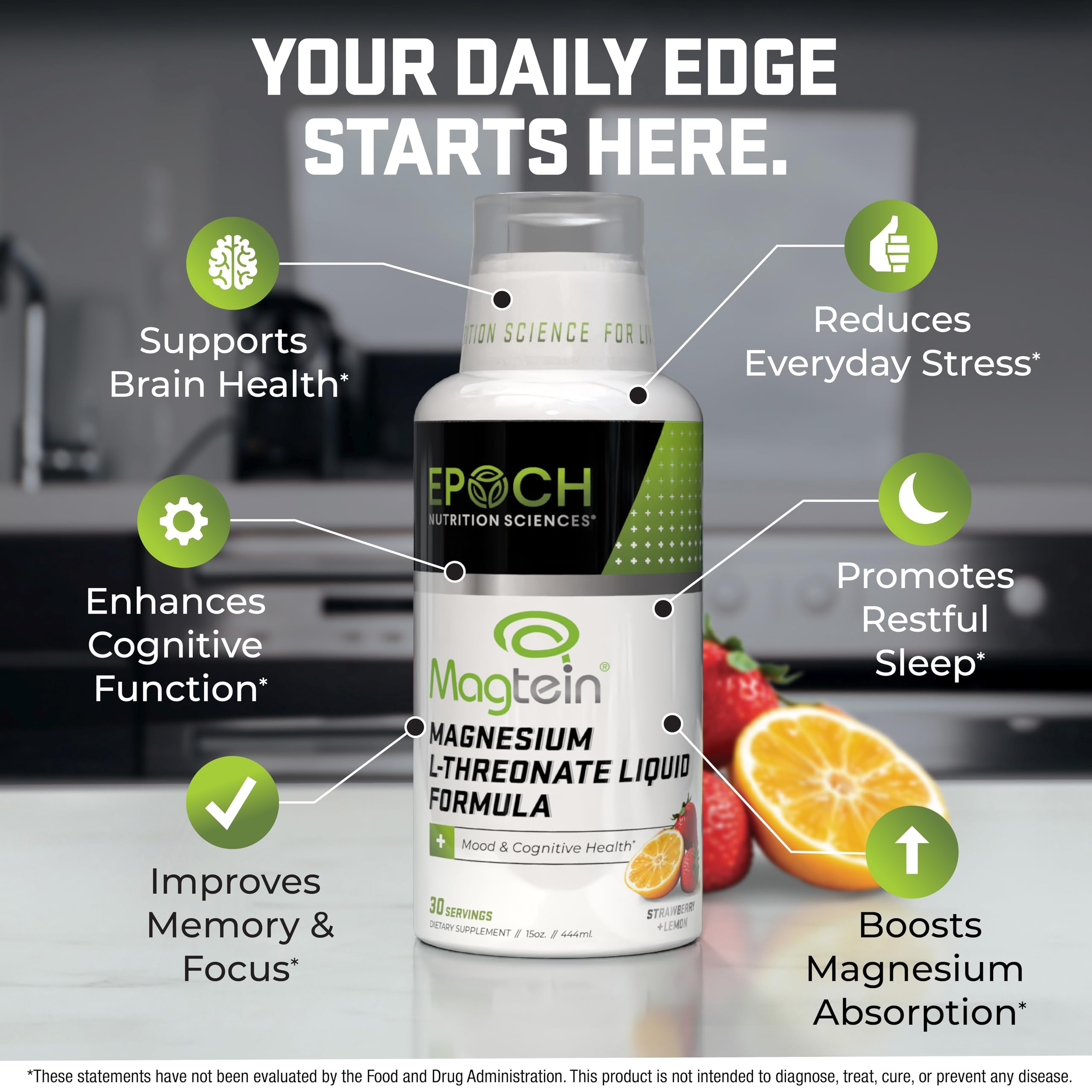 Brain health infographic featuring Magtein Liquid