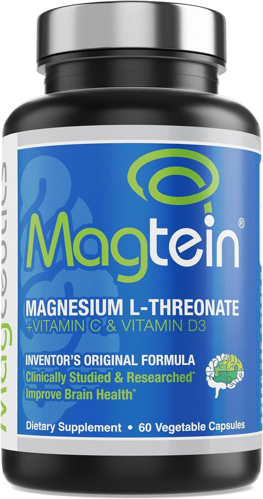 Magtein bottle and capsules - magnesium L-threonate for brain health