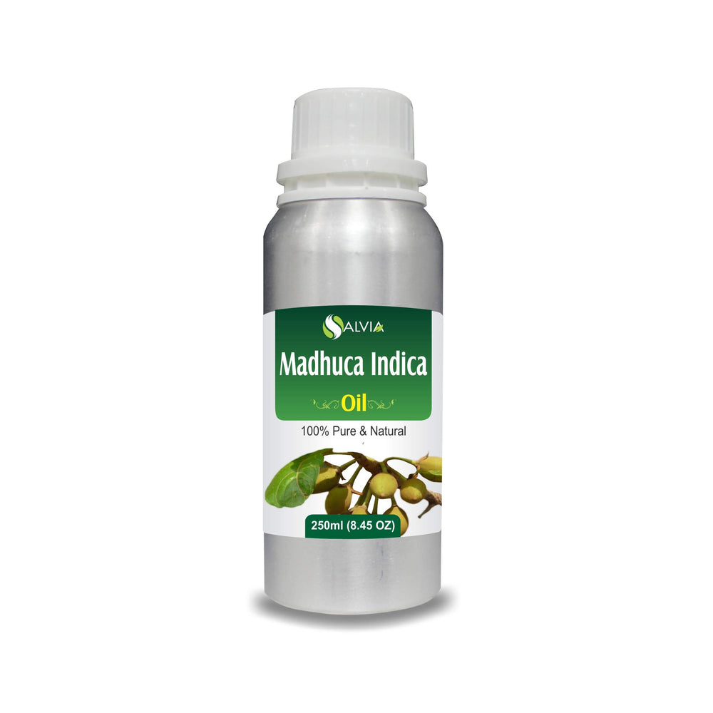 Close-up of Madhuca Indica Mahua oil bottle label 250 ml