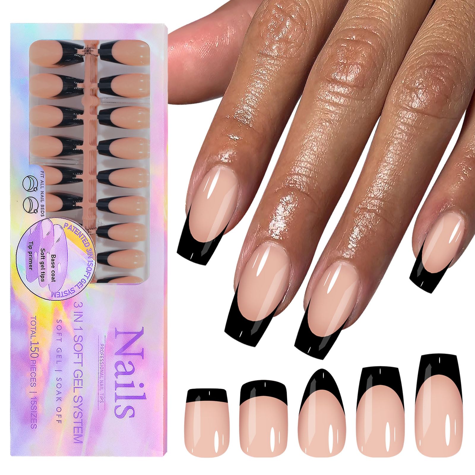 Maigitur builder gel and top coat extend wear with a glossy finish.