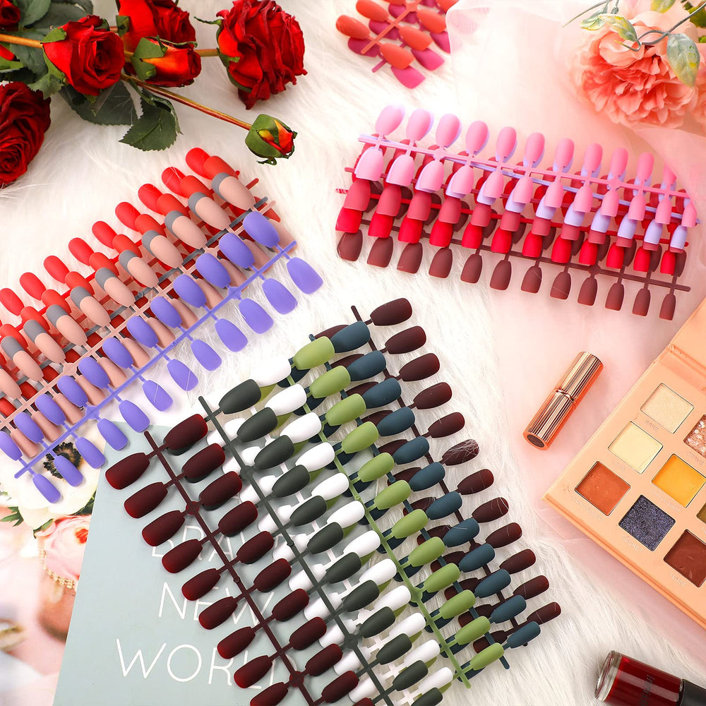 Maitys full-cover nails for quick, secure application at home.