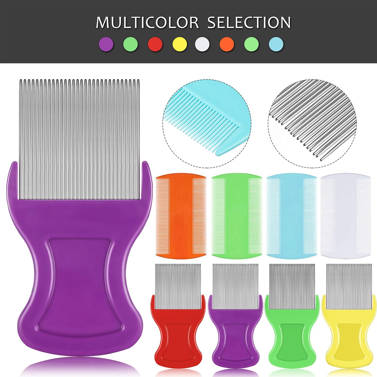 Maitys metal teeth nit removal comb highlights precise removal capability
