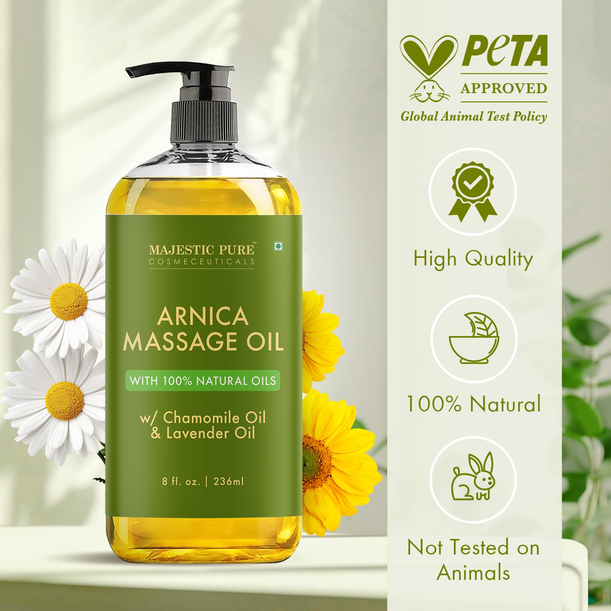 Massage therapy setup with Arnica oil