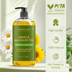 Massage therapy setup with Arnica oil