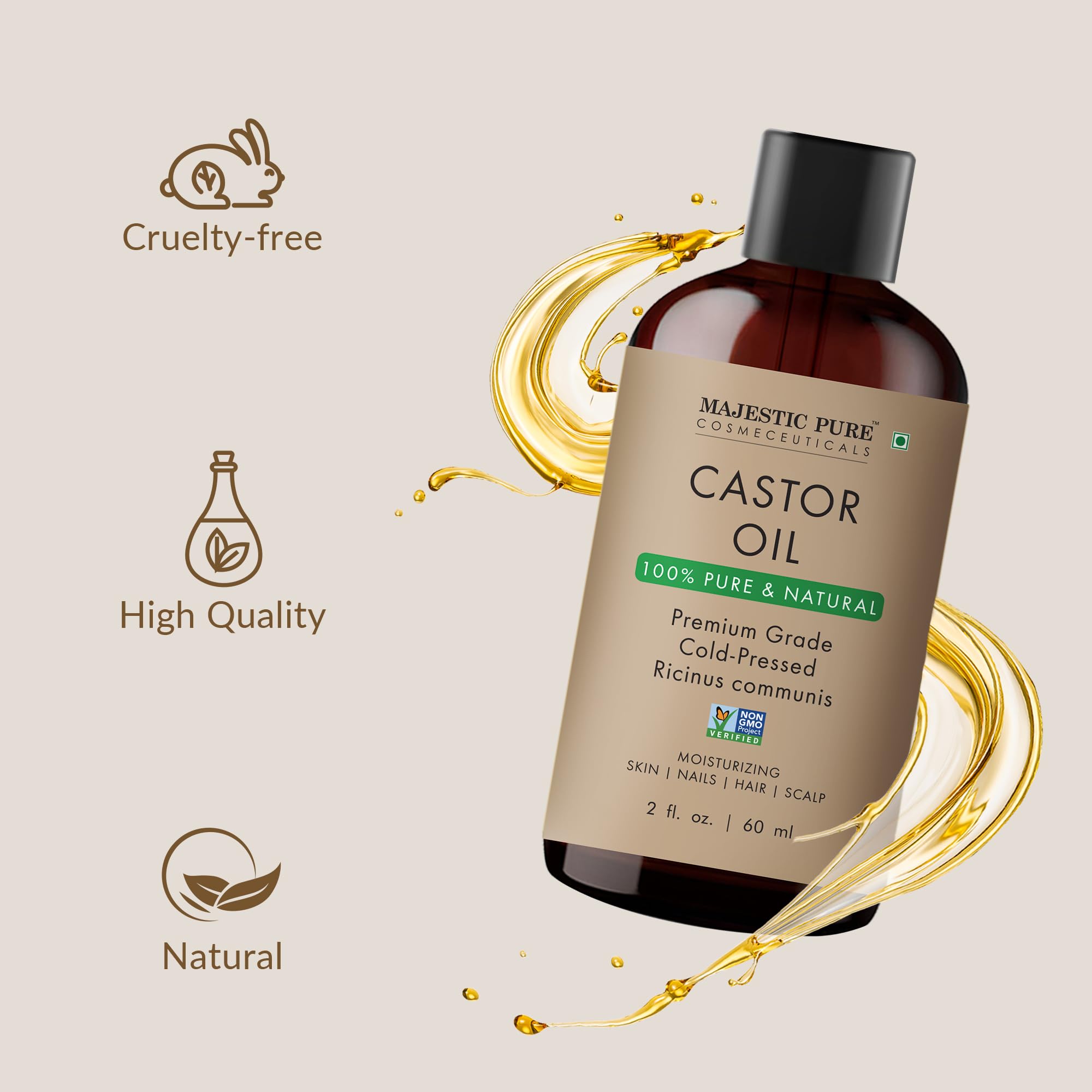 Castor oil being dispensed from pump
