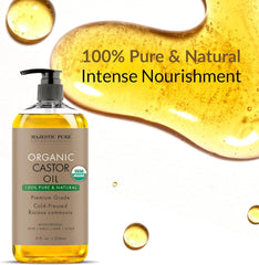 Pouring castor oil from bottle