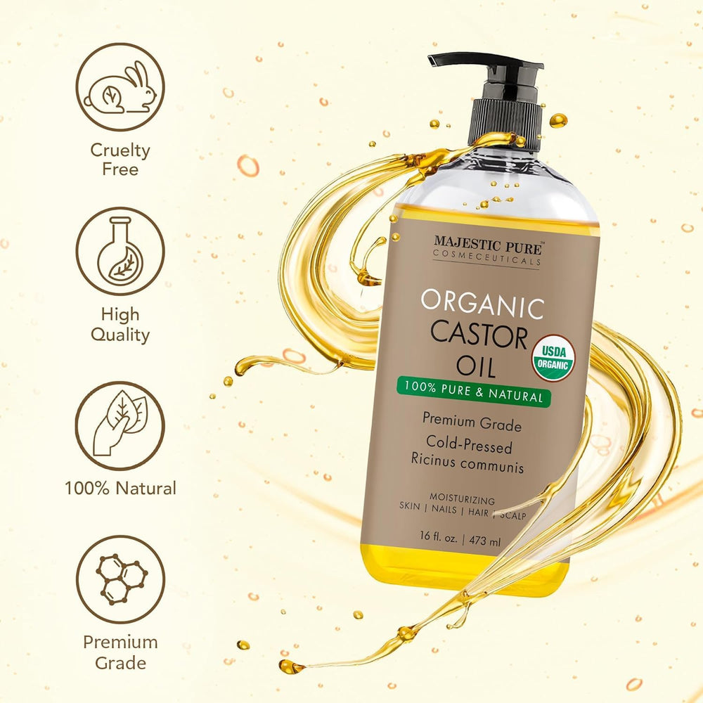 Castor oil for skin, hair, eyelashes, eyebrows and nails