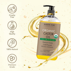 Castor oil for skin, hair, eyelashes, eyebrows and nails