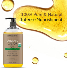 Packaging and bottle of Majestic Pure Castor Oil