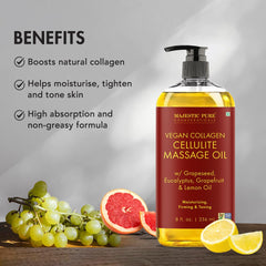 Grapeseed, lemon and eucalyptus oils shown for cellulite formula