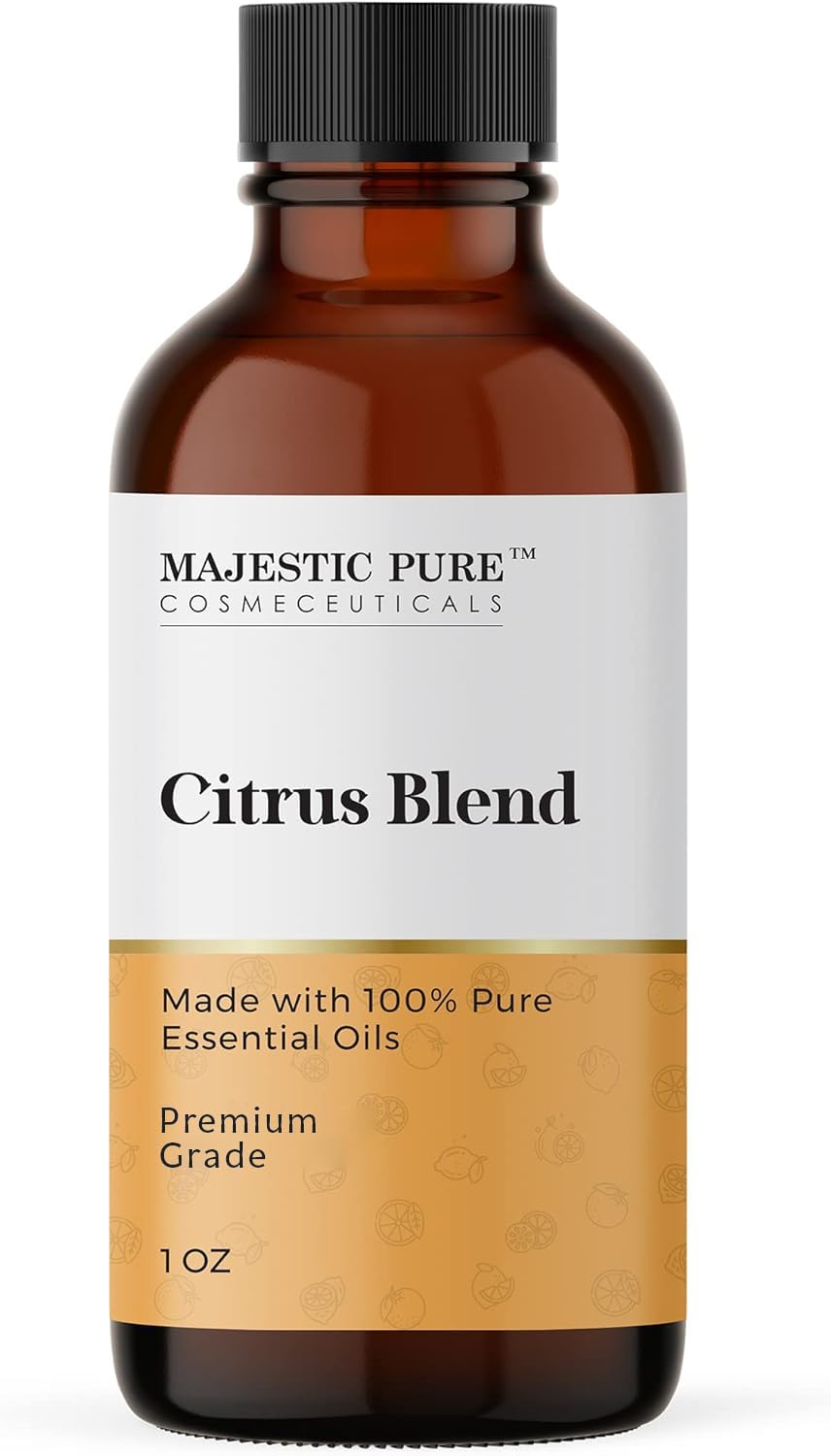 Majestic Pure Citrus Essential Oil Blend 1oz in an amber glass bottle