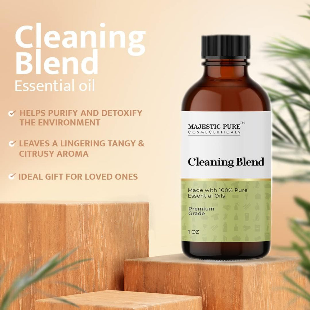 Majestic Pure Cleaning Essential Oil Blend 1oz bottle close-up