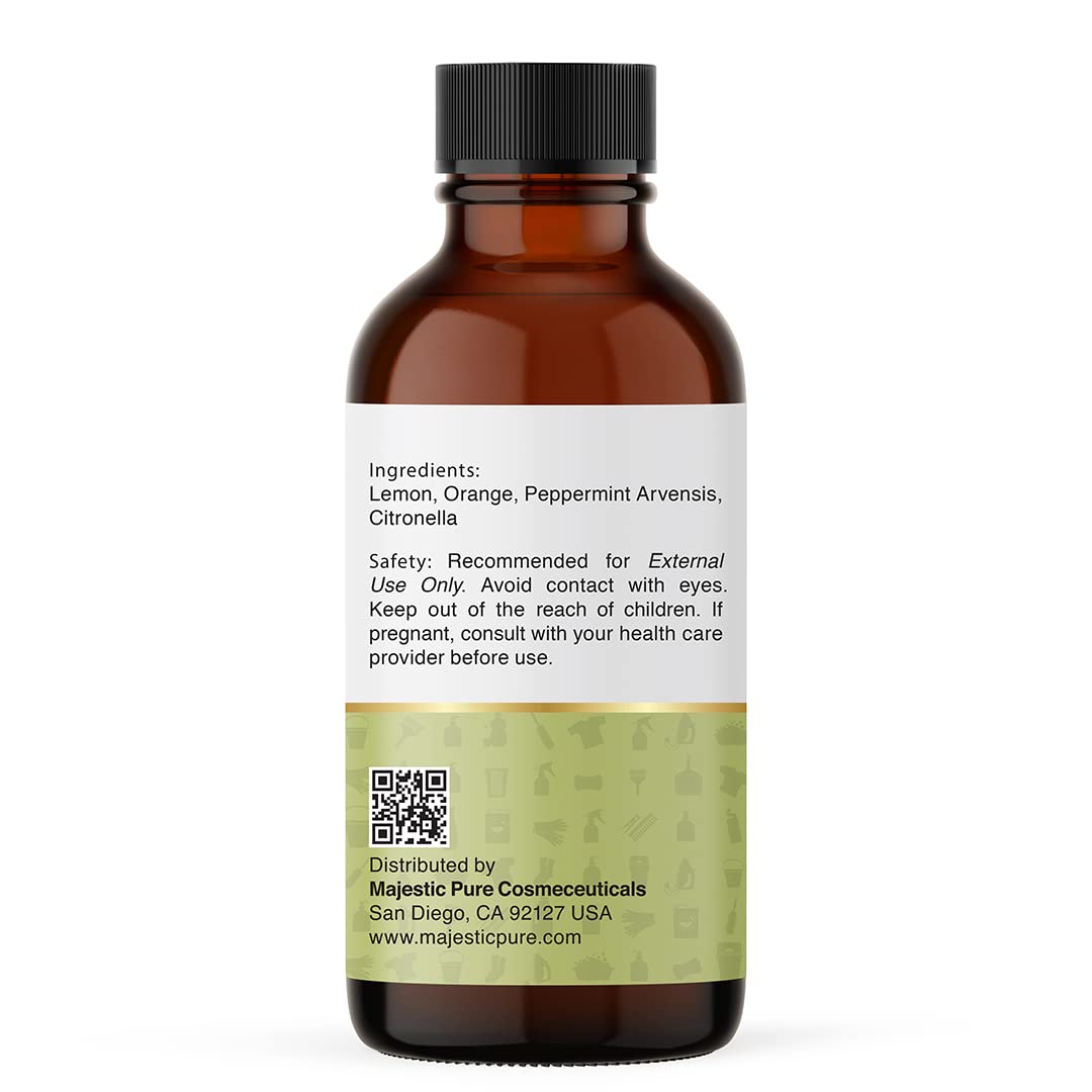 Close-up of Lemon, Orange, Citronella and Peppermint ingredients