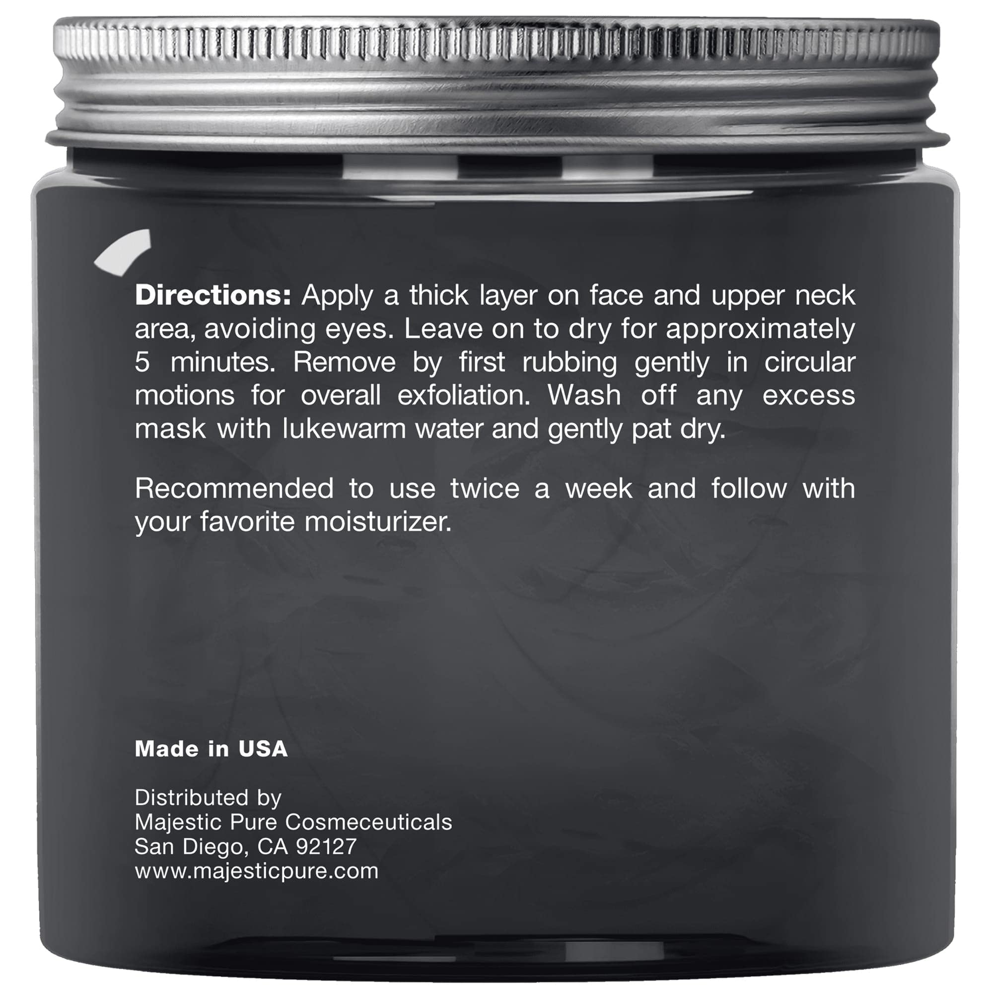 Majestic Pure Dead Sea Mud Mask jar closeup emphasizing nourishing minerals for a healthy glow.