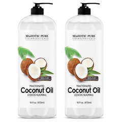 Majestic Pure Fractionated Coconut Oil bottle, 16 oz, pack of 2