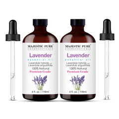 Majestic Pure lavender essential oil bottle with glass dropper