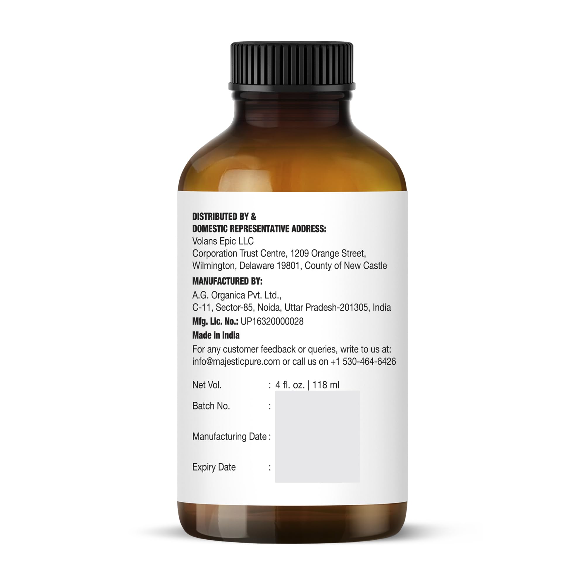 Amber glass bottle of lavender oil with dropper (4 oz) pack of 2