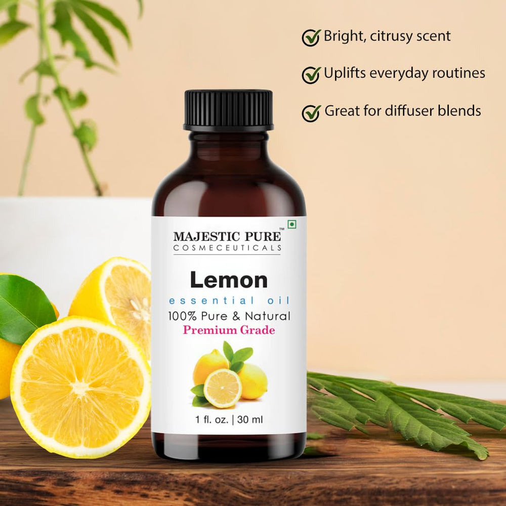 Lemon essential oil bottle with built-in glass dropper