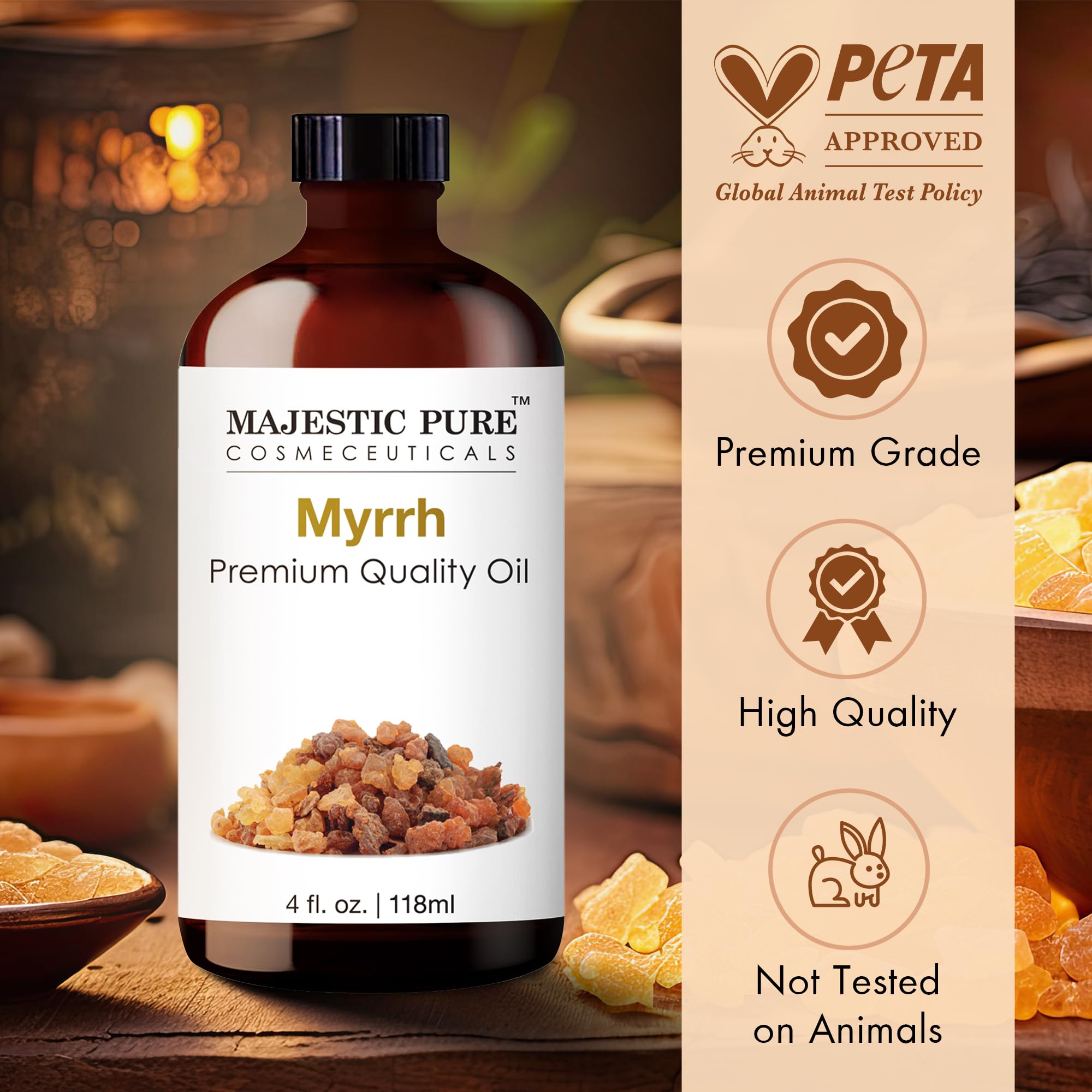 Majestic Pure Myrrh essential oil bottle with dropper cap - image 4