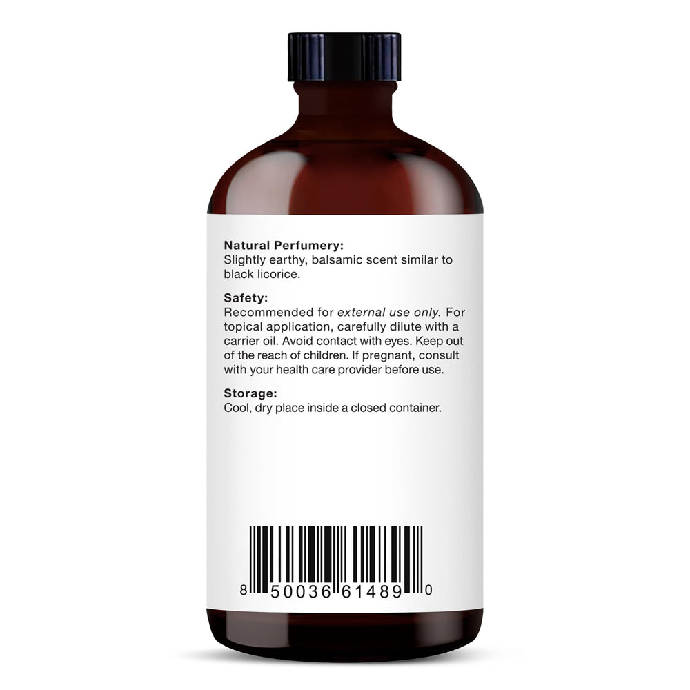 Lab-tested label on Majestic Pure Myrrh essential oil bottle - image 5