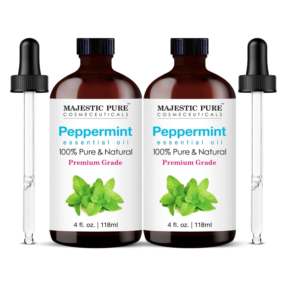 Majestic Pure Peppermint Essential Oil 4 oz bottle with glass dropper