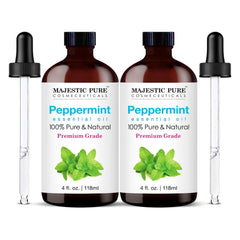 Majestic Pure Peppermint Essential Oil 4 oz bottle with glass dropper