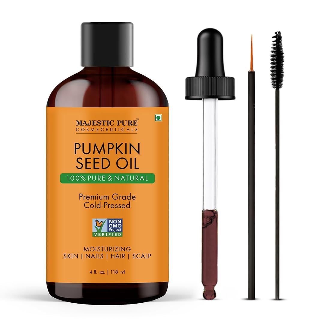 Majestic Pure pumpkin seed oil bottle 4 oz - front label