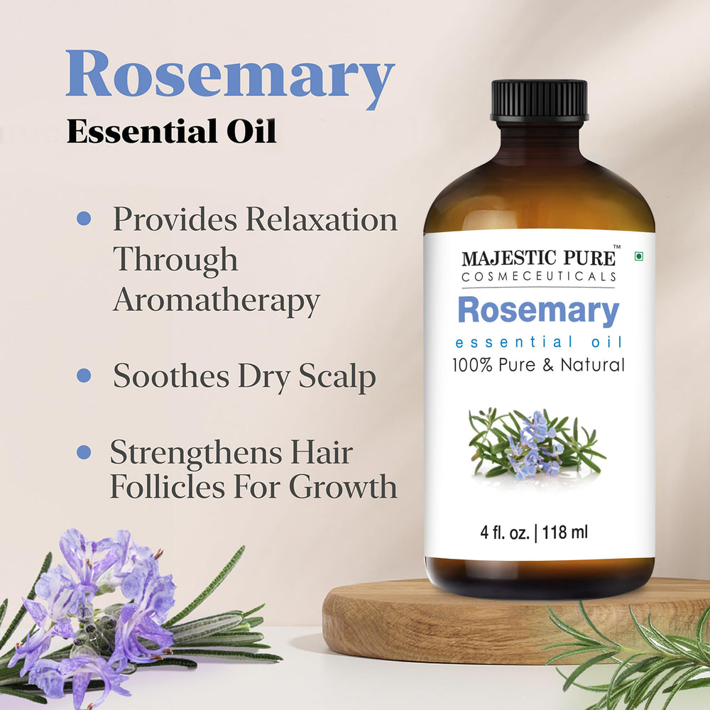 Packaging photo showing 4 fl oz bottle of rosemary oil