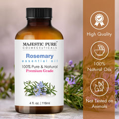 Close-up of the rosemary oil label on the bottle