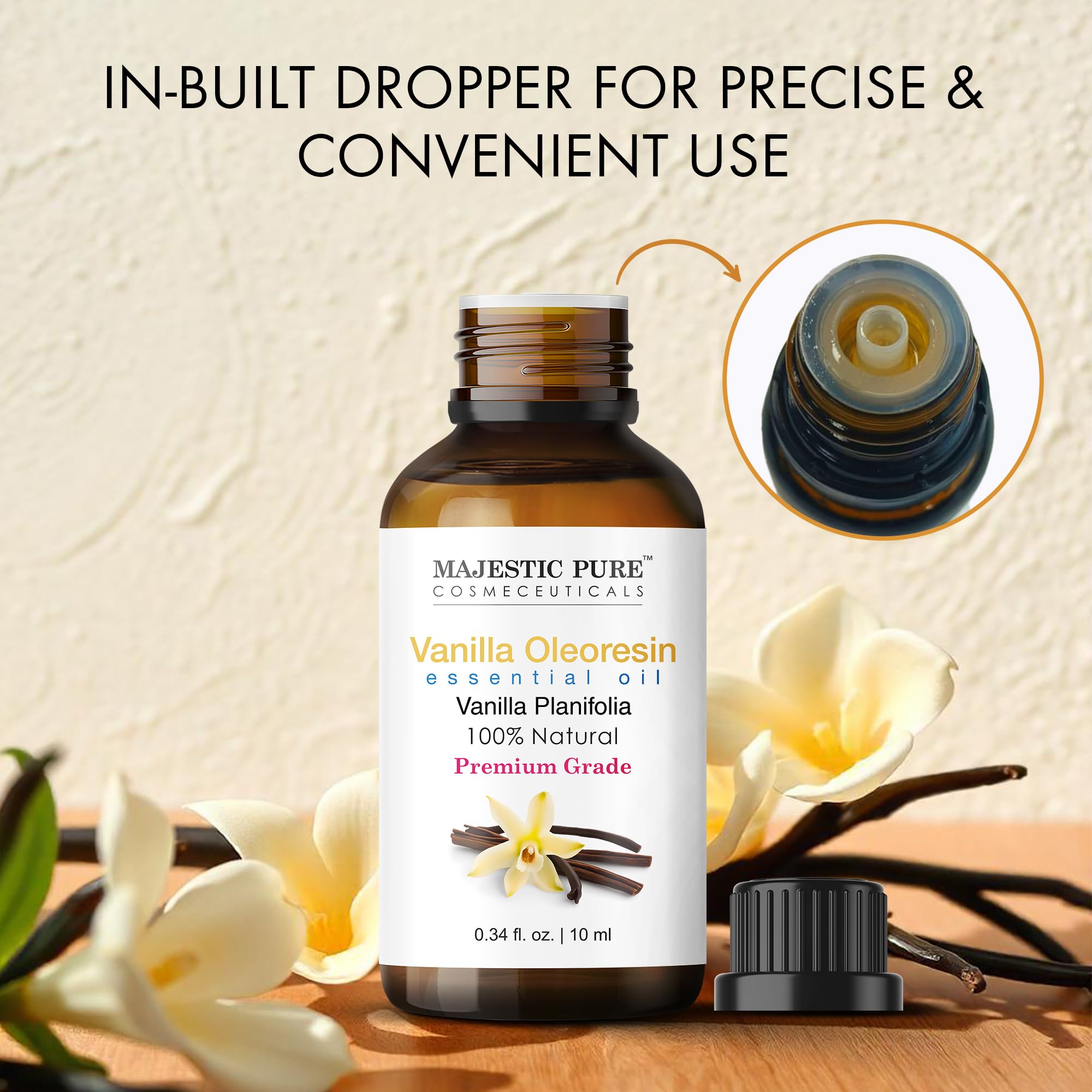 Majestic Pure Vanilla oil blends with bergamot for uplifting scent combinations.