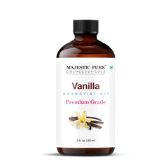 Majestic Pure Vanilla Essential Oil 2 oz bottle with glass dropper