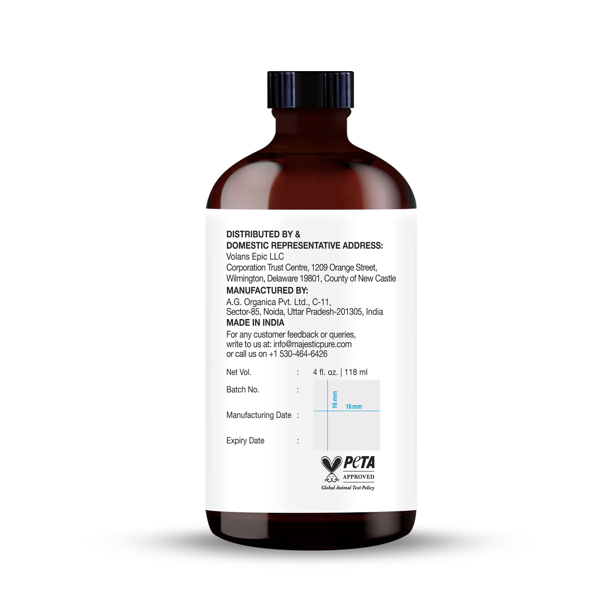 Wintergreen essential oil 4 oz bottle with dropper and label