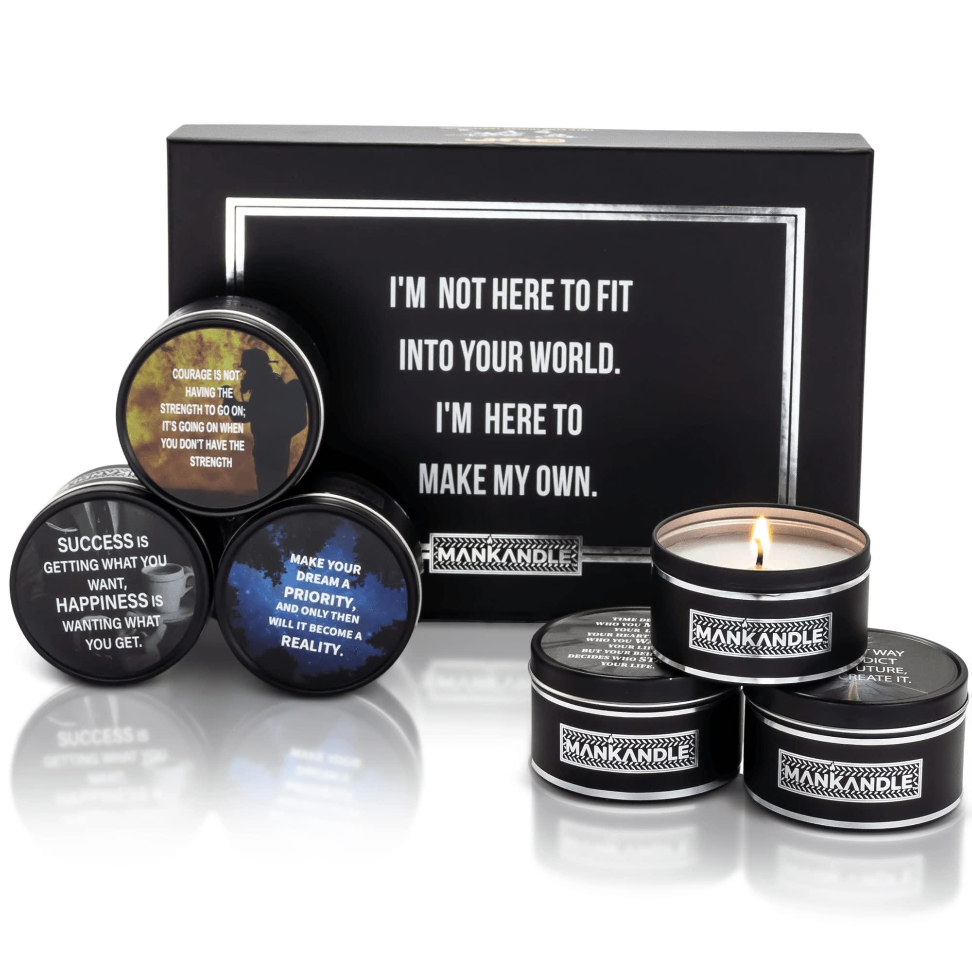 Majestic Zen gift-set black box showcasing six premium candles for gifting.