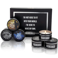 Majestic Zen gift-set black box showcasing six premium candles for gifting.