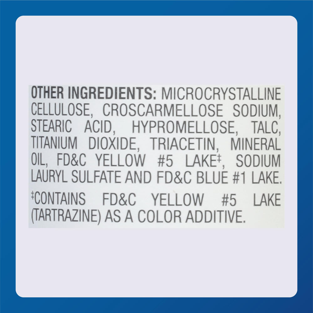 Nutrition facts and ingredients label