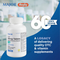 MAJOR 4 Hour Allergy Tablets packaging 1000-count demonstrates bulk value.