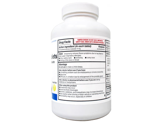 Major Allergy Tablets packaging conveys a long-lasting 1000-tablet supply for allergy care