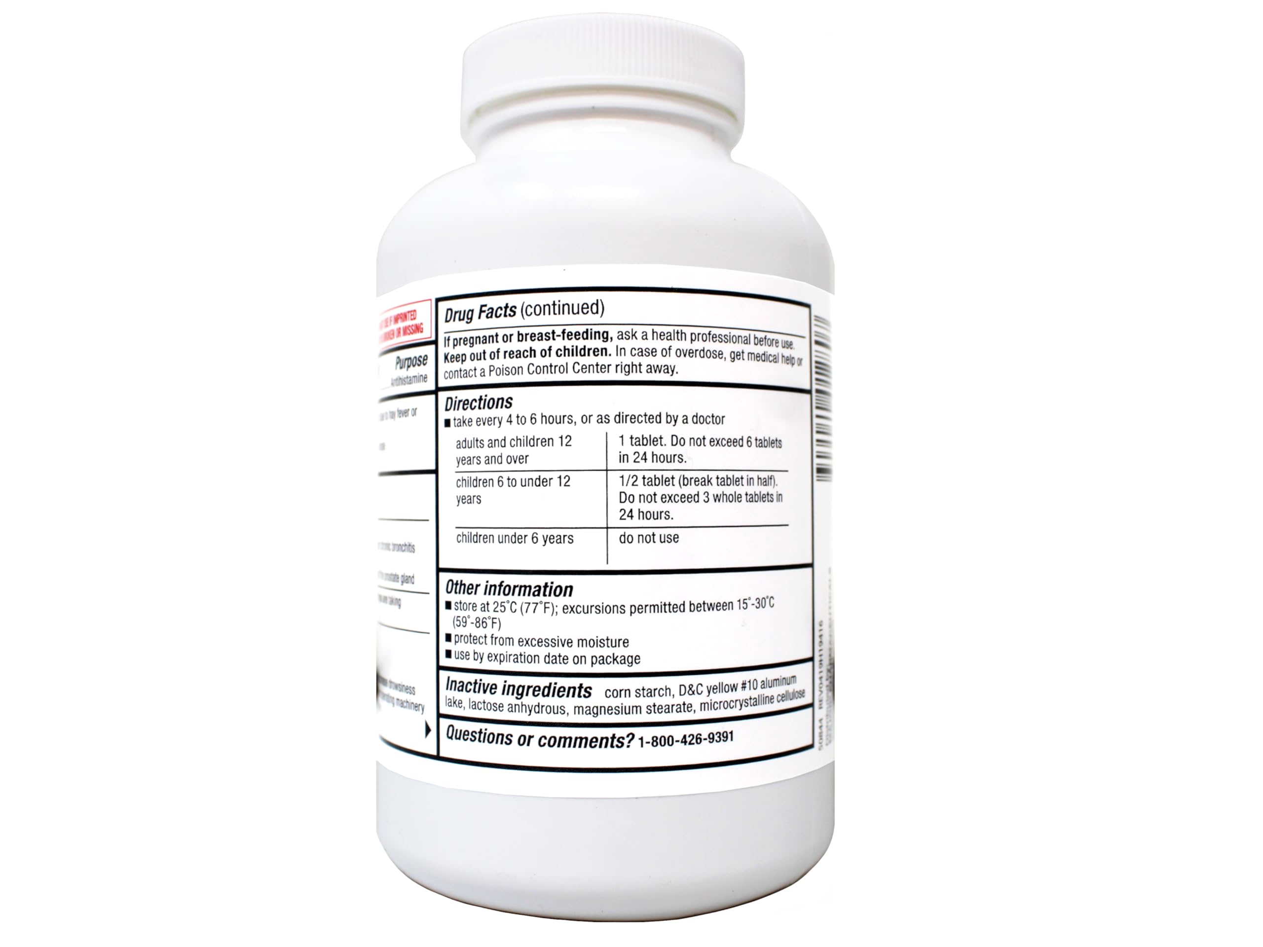 Major Allergy Tablets yellow tablet close-up signaling dosage details and easy dosing