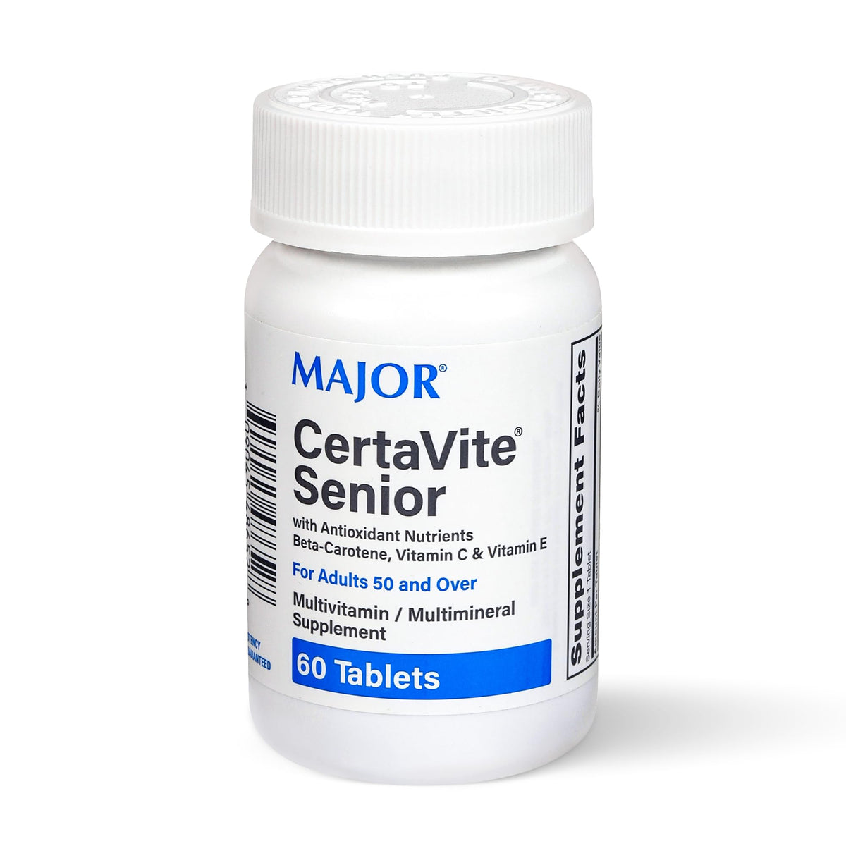 Front label of MAJOR CertaVite Senior Multivitamin bottle