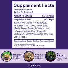 Close-up of Bum Booster Pills bottle label showing ingredients