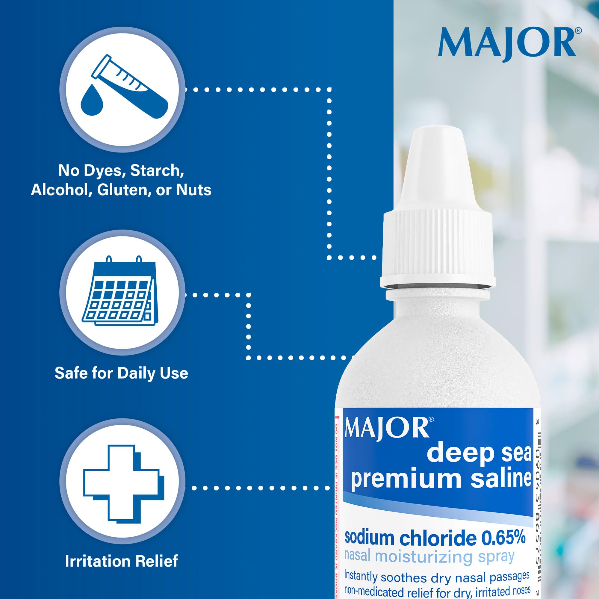 MAJOR Deep Sea spray usage upright demonstrates spray mode for quick moisture refreshment.